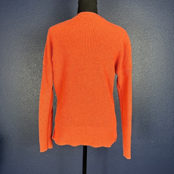 Madewell Thompson Pocket Pullover Sweater, Heather Lipstick coral orange, Small - Picture 6 of 9